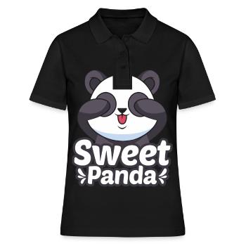 Panda Yoga Méditation Pandas mignons amoureux des animaux Y - Polo Femme - noir - Devant - Ailine (174cm)
