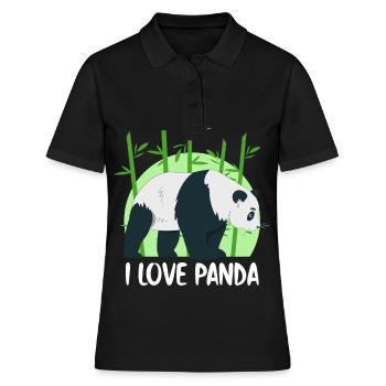 Panda Costume Mignon Pandas Animal Lovers Bambou - Polo Femme - noir - Devant - Ailine (174cm)