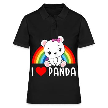 Yoga Panda Méditation Pandas mignons amoureux des animaux Y - Polo Femme - noir - Devant - Ailine (174cm)