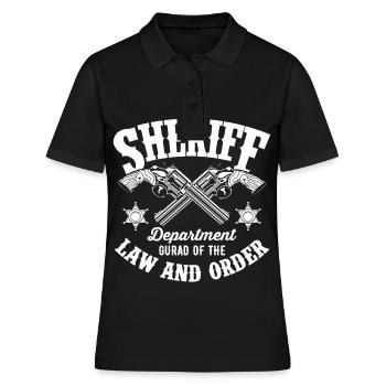 Sheriff Guard Abzeichen Sheriff Star Pistols Cowbo - Frauen Polo Shirt - Schwarz - Vorne - Ailine (174cm)