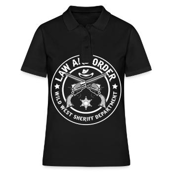Western Sheriff Department Sheriff Star Pistols Co - Frauen Polo Shirt - Schwarz - Vorne - Ailine (174cm)