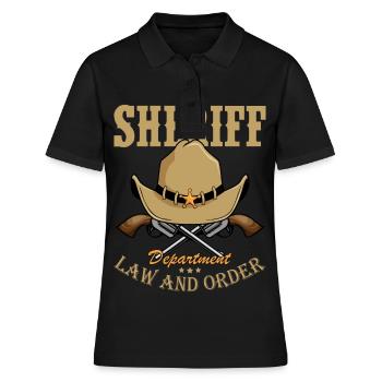 Sheriff Cowboy Pistols Sheriff Star Badge Officer - Frauen Polo Shirt - Schwarz - Vorne - Ailine (174cm)