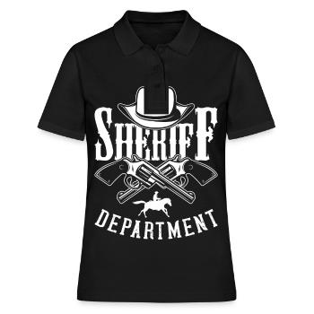 Sheriff Cowboy Pistols Sheriff Star Badge Kostüm - Frauen Polo Shirt - Schwarz - Vorne - Ailine (174cm)