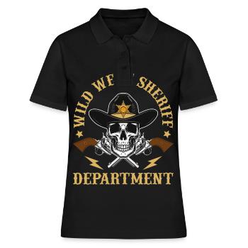 Sheriff West Department Skull Pistols Sheriff Star - Polo Femme - noir - Devant - Ailine (174cm)