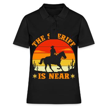 Cowboy Sheriff Pistols Sheriff Star Western - Polo Femme - noir - Devant - Ailine (174cm)