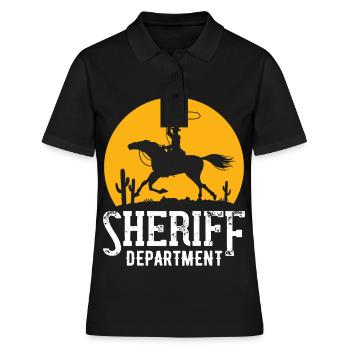 Cowboy Sheriff Lasso Sheriff Star Pistolen - Frauen Polo Shirt - Schwarz - Vorne - Ailine (174cm)