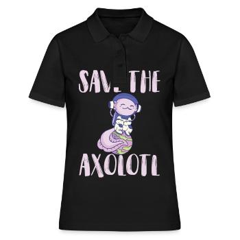 Axolotl Space Earth Solar System Spaceship - Polo Femme - noir - Devant - Ailine (174cm)
