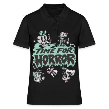 Temps pour l’horreur Mort-vivant Squelette Halloween Party - Polo Femme - noir - Devant - Ailine (174cm)