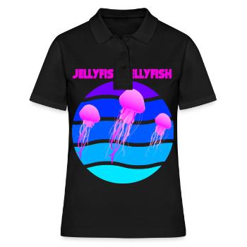 Méduses plongée aquatique vie marine animaux marins - Polo Femme - noir - Devant - Ailine (174cm)