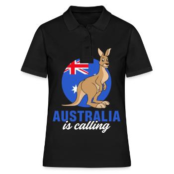 Kangaroo Australia appelle le drapeau de l’outback mignon K - Polo Femme - noir - Devant - Ailine (174cm)