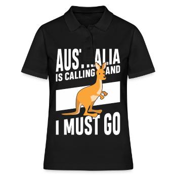 Australien ruft Kangaroo Outback Cute Kangaroos - Frauen Polo Shirt - Schwarz - Vorne - Ailine (174cm)