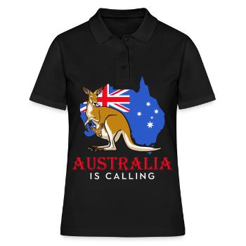 Australien ruft niedliche Känguru-Outback-Kängurus - Frauen Polo Shirt - Schwarz - Vorne - Ailine (174cm)
