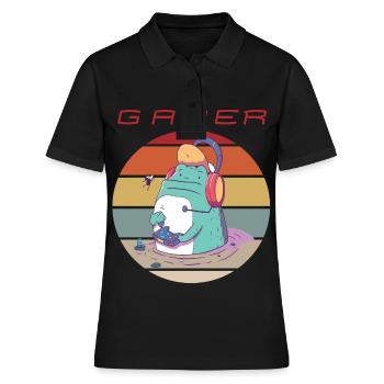 Video Games Retro Gamer Console Games Funny Games - Frauen Polo Shirt - Schwarz - Vorne - Ailine (174cm)