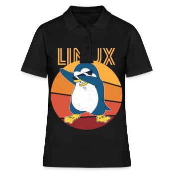 Linux Admin Cool Penguin Nerd Informatics - Polo Femme - noir - Devant - Ailine (174cm)