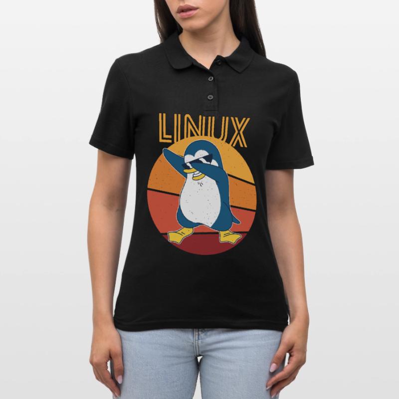 Linux Admin Cool Penguin Nerd Informatics Polo Femme