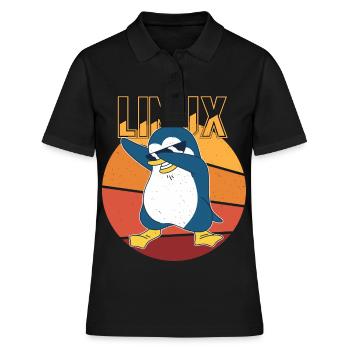 Linux Root Admin Cool Penguin Informatics Nerd - Polo Femme - noir - Devant - Ailine (174cm)