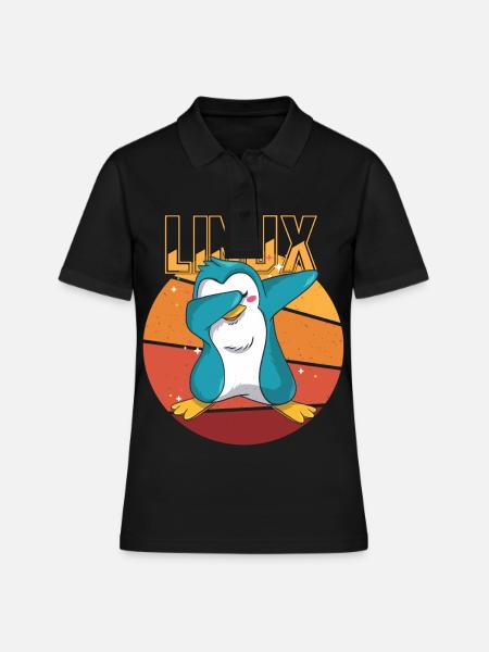 Geek Linux Root Party Penguin Nerd Programmeur Comp - Polo Femme - noir