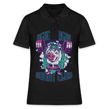 Bench Press Squad Club Bull Training Training Moti - Polo Femme - noir - Devant - Ailine (174cm)