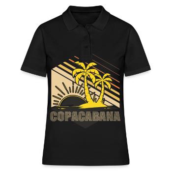 Copacabana Palm Summer Beach Sun Waves Ferie - Polo Femme - noir - Devant - Ailine (174cm)
