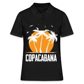 Copacabana Rio Palmiers Plage d’été Soleil Vagues U - Polo Femme - noir - Devant - Ailine (174cm)