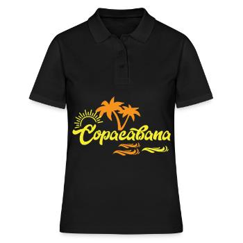 Plage Copacabana Rio Palms Soleil d’été Ondes U - Polo Femme - noir - Devant - Ailine (174cm)