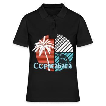 Copacabana Palmiers Vagues d’été Soleil Brésil Ri - Polo Femme - noir - Devant - Ailine (174cm)