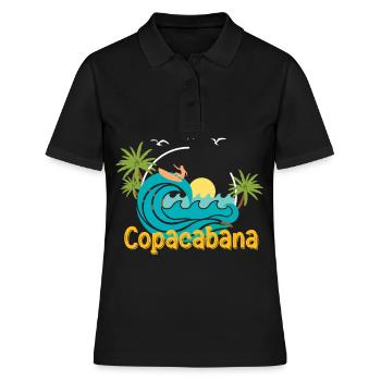 Vacances en bord de mer Copacabana Palms Summer Waves Brasi - Polo Femme - noir - Devant - Ailine (174cm)