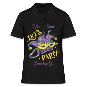 Carnaval Bourbon Street Nouvelle-Orléans Souvenir Louis - Polo Femme - noir - Devant - Ailine (174cm)