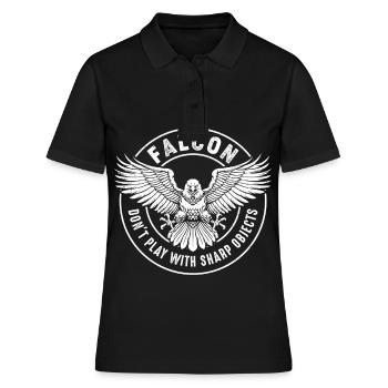 Falke Scharfe Objekte Falknerei Ornithologe Adler - Frauen Polo Shirt - Schwarz - Vorne - Ailine (174cm)
