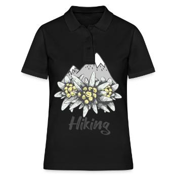 Randonnée Alpes Souvenir Edelweiss Suisse Montagnes Nat - Polo Femme - noir - Devant - Ailine (174cm)