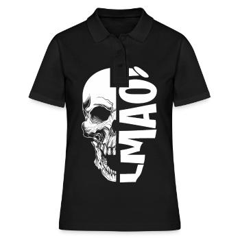 Funny Skull Thinking Albtraum Angst Tod Skelett Ko - Frauen Polo Shirt - Schwarz - Vorne - Ailine (174cm)