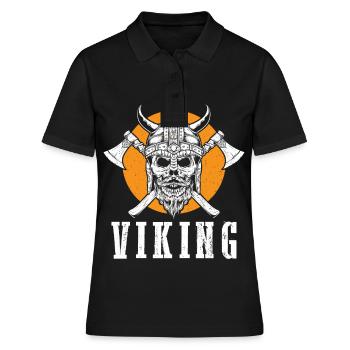 Viking Warrior Skull Axe Valhalla Warriors Myt - Polo Femme - noir - Devant - Ailine (174cm)