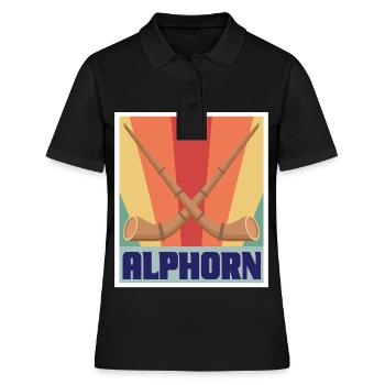 Alphorn Instrument de Musique Rétro en Suisse Alpen Sou - Polo Femme - noir - Devant - Ailine (174cm)