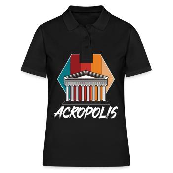 Griechenland Antike Akropolis Griechisch Athen Par - Frauen Polo Shirt - Schwarz - Vorne - Ailine (174cm)