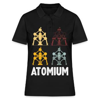 Noyau atomique de l’Atomium de Bruxelles Physics Science - Polo Femme - noir - Devant - Ailine (174cm)