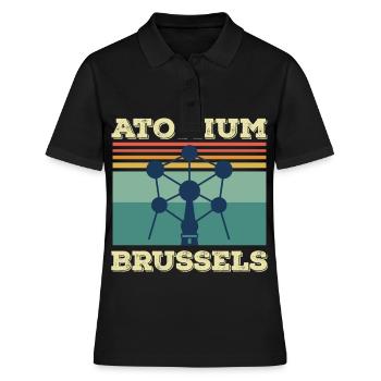 Brüssel Atomium Heartbeat Atomic nucleus Wissensch - Frauen Polo Shirt - Schwarz - Vorne - Ailine (174cm)