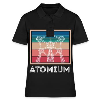 Atome Atomium Noyau atomique Physiciens Science Physique - Polo Femme - noir - Devant - Ailine (174cm)