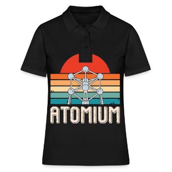 Physique atomique Atomium Science du noyau atomique Physicien - Polo Femme - noir - Devant - Ailine (174cm)