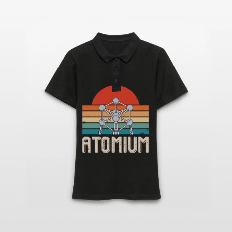 Atomic Physics Atomium Atomic nucleus Science Physicist Women's Polo Shirt