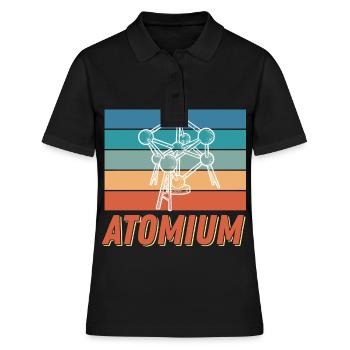 Atomium Science Noyau atomique Physique Physicien atomique - Polo Femme - noir - Devant - Ailine (174cm)