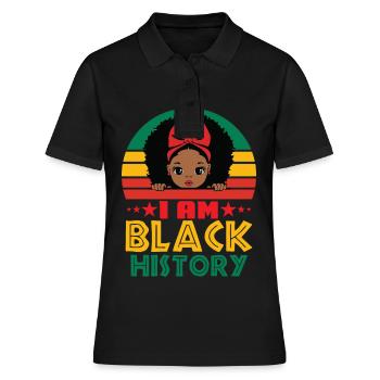 Black History Women Proud Black Melanin Festival - Polo Femme - noir - Devant - Ailine (174cm)