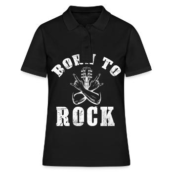 Né pour la musique rock metal rock heavy metal dur - Polo Femme - noir - Devant - Ailine (174cm)