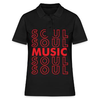 Soul Music pour votre âme Afro Soul Music Lovers - Polo Femme - noir - Devant - Ailine (174cm)