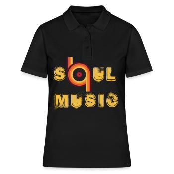 Soul Music Vintage Record Afro Soul Music Sheet Music Mu - Women's Polo Shirt - black - Front - Ailine (174cm)