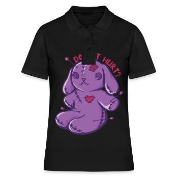Voodoo-Häschen Tut es weh? Voodoo Puppe Halloween - Frauen Polo Shirt - Schwarz - Vorne - Ailine (174cm)
