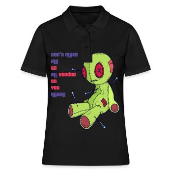 Voodoo auf dich! Hexerei Gruseliges Halloween Kost - Frauen Polo Shirt - Schwarz - Vorne - Ailine (174cm)