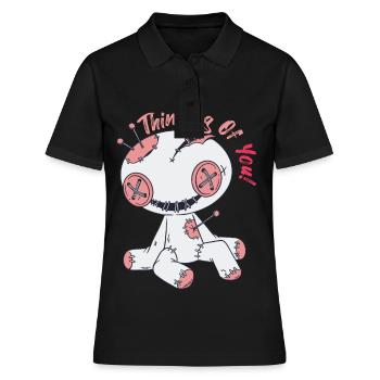 Gruselige Voodoo-Puppe Hexerei Halloween An dich d - Frauen Polo Shirt - Schwarz - Vorne - Ailine (174cm)