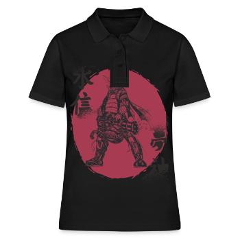 Drôle de samouraï avec Gatling Japanese Warrior B - Polo Femme - noir - Devant - Ailine (174cm)