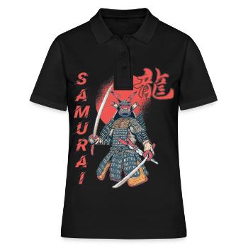 Samurai Mond Blutfleck Japanische Kunst Ninja Japa - Frauen Polo Shirt - Schwarz - Vorne - Ailine (174cm)