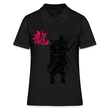 Art japonais Samouraï Ninja Guerrier Japonais - Polo Femme - noir - Devant - Ailine (174cm)